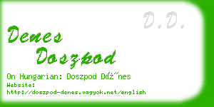 denes doszpod business card
